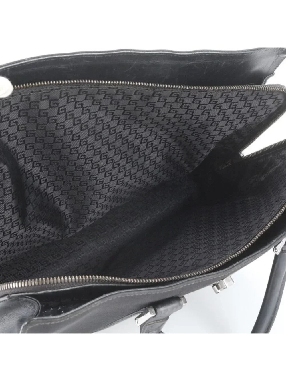 Gucci Leather Nylon Business Bag Document Bag Black